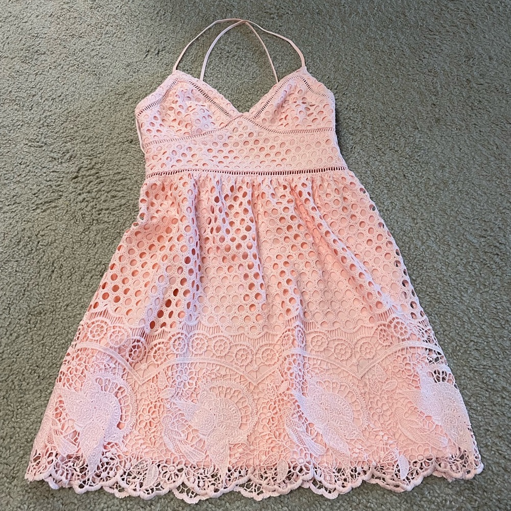 Pink eyelet lace type Abercrombie and Fitch dress